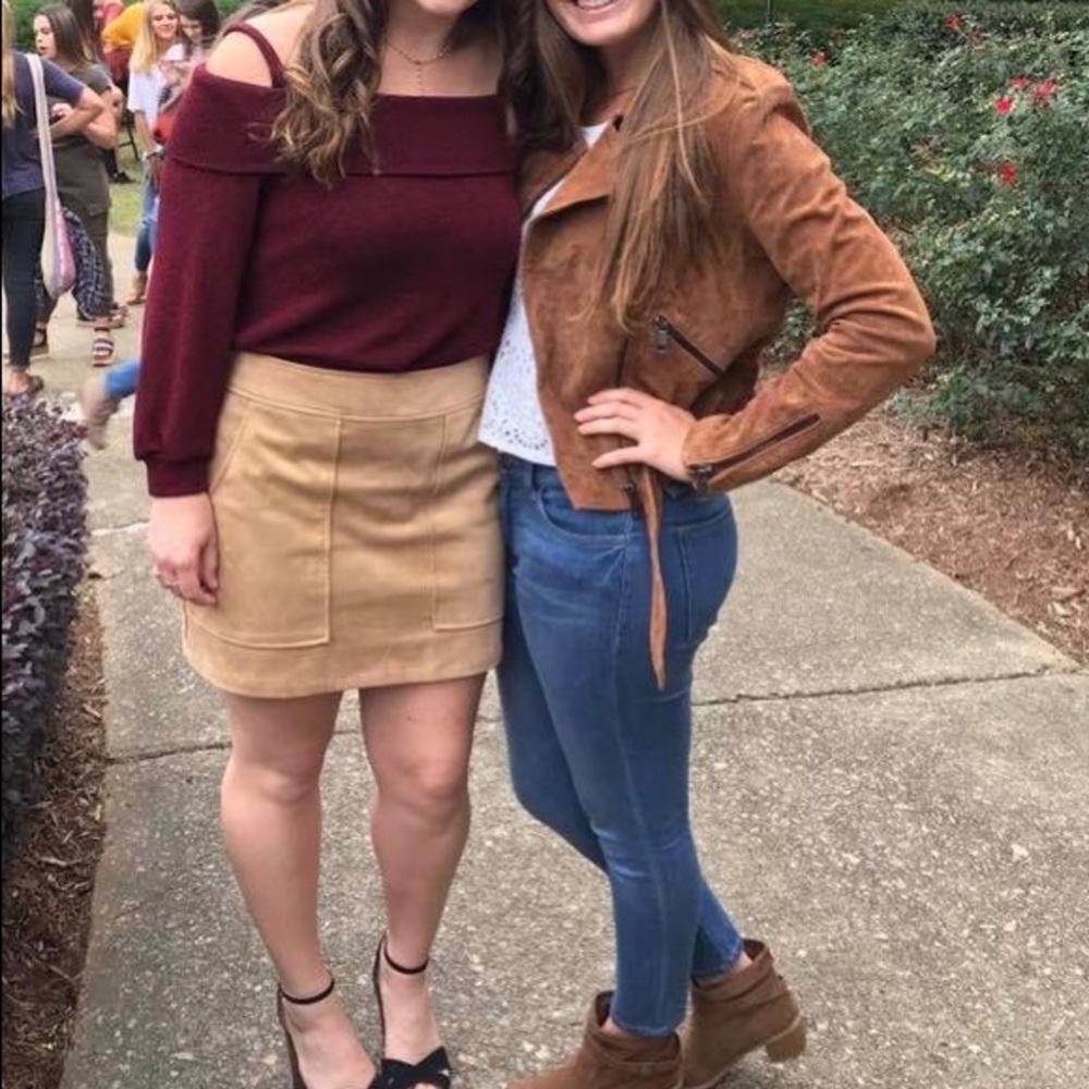 Maroon off the shoulder sweater